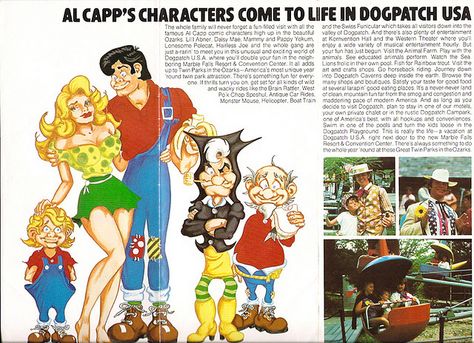 1974 Al Capp's Dogpatch USA brochure Dogpatch Usa, Li'l Abner, Daisy Mae, Dog Patch, Vacation Memories, Class Reunion, Psalm 23, Kids Shows, Arkansas