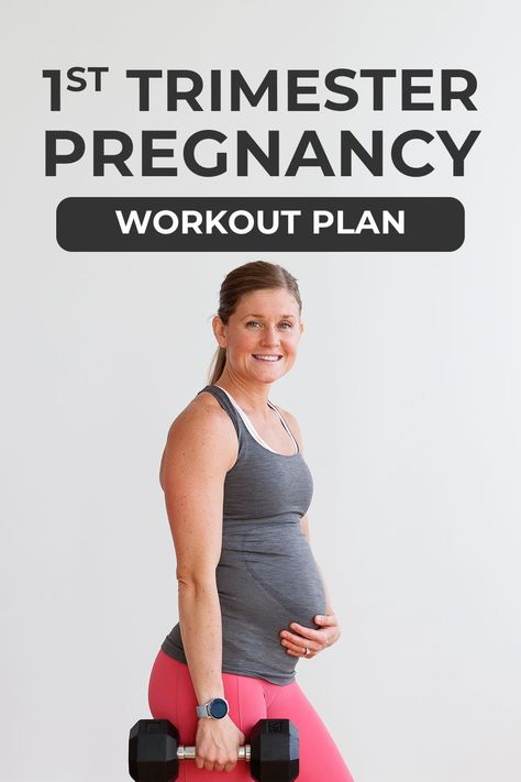 Just found our you're pregnant and confused as to what workouts are safe for pregnancy? Download this FREE First Trimester Workout plan with guided daily workout videos! Safe and effective pregnancy workouts for the first 3 months of pregnancy! This early pregnancy workout plan is designed for expecting moms who were active pre-pregnancy and are looking for a structured workout program to maintain strength and muscle tone during pregnancy. First Trimester Workout At Home, First Trimester Workout Gym, Pregnancy Weight Lifting Workout, 1st Trimester Workout, Pregnancy Excercise, Pregnancy Workout 1st Trimester, Monday Exercise, Pregnant Workouts, Prenatal Workout Plan