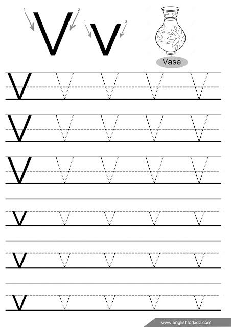 Letter v tracing worksheet, ESL worksheets U Tracing Worksheet, Letter V Tracing, V Worksheet, Letter V Worksheets, Tracing Letters Preschool, Trace Letters, Abc Tracing, Letter Worksheets For Preschool, Printable Alphabet Worksheets