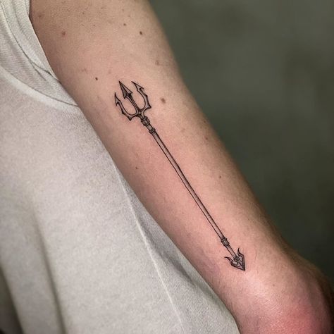 Trident Tattoo, Poseidon Tattoo, Simple Tattoos For Guys, Shiva Tattoo Design, Explore Tattoo, Greek Tattoos, Arm Band Tattoo, Arrow Tattoo, Cool Small Tattoos