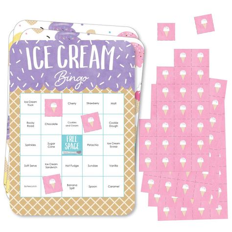 Sprinkles Party, Play Ice Cream, Unique Playing Cards, End Of Year Party, Bingo Template, Ice Cream Sprinkles, Sprinkle Party, Shape Games, Ice Cream Social