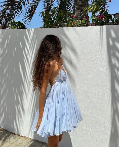 ivy talbi Greece Outfit Aesthetic, Princess Short Dress, Greece Aesthetics, Beach Style Outfit, Short Dress For Women, Greece Outfit, Solid Color Dress, High Quality Dress, Crop Top Blouse