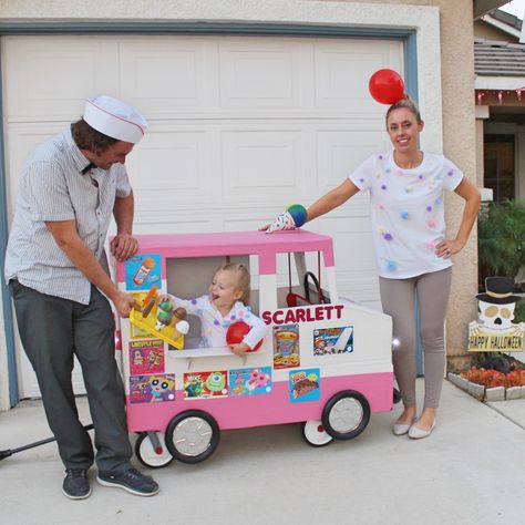 Ice Cream Costume, Ice Cream Truck, Family Halloween Costume, Wagon Halloween Ideas Wagon Halloween Ideas, Ice Cream Truck Costume, Sibling Halloween Costumes Boys, Wagon Halloween Costumes, Wagon Costume, Ice Cream Costume, Family Themed Halloween Costumes, Sibling Halloween Costumes, Toddler Boy Halloween Costumes