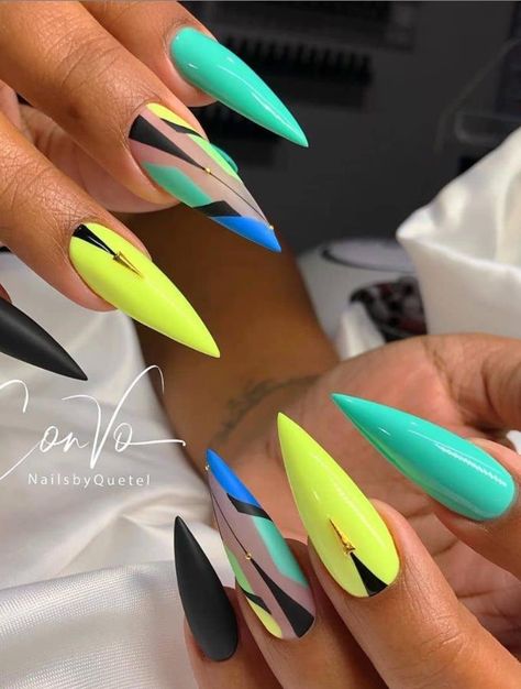 A women's lifestyle destination dedicated to style, entertainment, love, and living beautifully. Fly Nails, Stilleto Nails Designs, Witchy Nails, Easy Nails, Colorful Nails, Stiletto Nails Designs, Dope Nail Designs, French Nail, Nail Envy