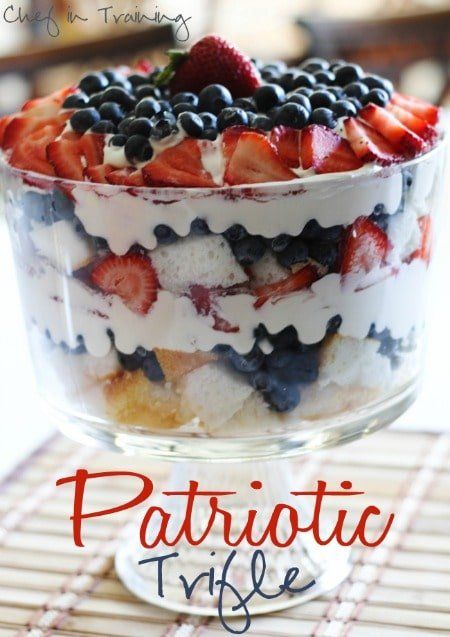 Blueberry Trifle, Fruit Trifle, Freeze Pancakes, Berry Trifle, Trifle Dish, Patriotic Desserts, Trifle Desserts, 4th Of July Desserts, Trifle Recipe