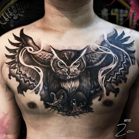 Dragon Tattoo Background, Owl Tattoo Chest, Owl Tattoo Drawings, Tato Ikan Koi, Rib Tattoos For Guys, Tato Dada, Cosmetic Tattooing, Tattoo Outline Drawing, Cool Chest Tattoos