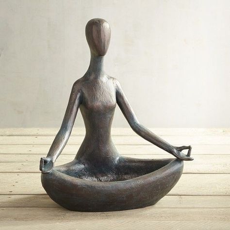 Yoga Woman, Clay Planter, Yoga Decor, Sculpture Art Clay, ดินปั้น Polymer Clay, Outdoor Garden Decor, Clay Wall, Sculpture Metal, Pottery Sculpture