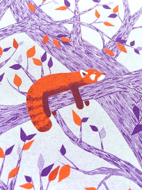 Red Pandas Risograph Print Animal Illustration, Red Panda Print, Jungle Animal Print, Nursery Wall Art, Nature Decor - Etsy Animal Print Nursery, Panda Illustration, Animal Illustration Art, Red Pandas, Animal Nursery Decor, Wall Art Nature, Panda Print, Risograph Print, Jungle Animal