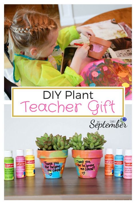 Kid Painting, Nanny Ideas, Crafts With Kids, Painting Pots, Appreciation Gifts Diy, Teacher Gift Baskets, Teacher Appreciation Gifts Diy, Pots Garden, Gift Crafts