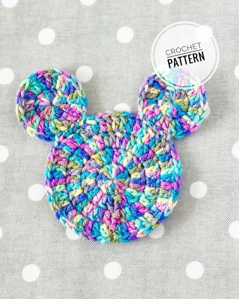 Crochet Magic: DIY Mickey Coaster Tutorial Yarn Hobbies, Mickey Crochet, Crochet Mug Rug, Disney Crochet Pattern, Coaster Tutorial, Disney Crochet, Crochet Mug, Disney Crochet Patterns, Kitchen Crochet