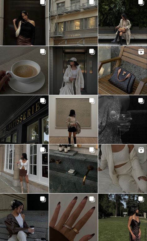 Influencer Instagram Feed Layout, Lux Instagram Feed, Upgrade Instagram Profile, Posing In Photos, Light And Dark Instagram Feed, Expensive Instagram Feed, Mysterious Ig Feed, Rich Instagram Feed, Old Money Insta Feed