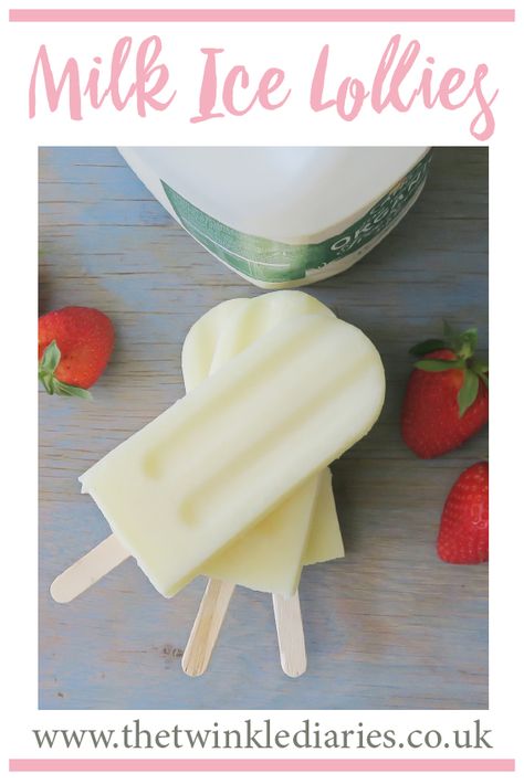 A really simple recipe for homemade mini milk ice lollies, containing just two ingredients! Mini Milk Ice Lollies, Ice Cream Lollies Recipes, Milk Ice Pops Popsicle Recipes, Milk Ice Lollies, Homemade Ice Lolly Recipes, How To Make Ice Lollies, Condensed Milk Popsicles, Homemade Ice Lollies, Ice Lollies Recipes