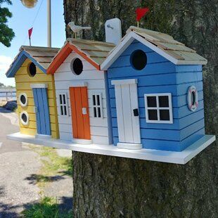 Large Bird Houses, Squirrel Proof Bird Feeders, Beautiful Birdhouses, Homemade Bird Feeders, Wooden Bird Houses, Bird Houses Painted, Pressure Treated Wood, Decorative Bird Houses, Brighton Beach