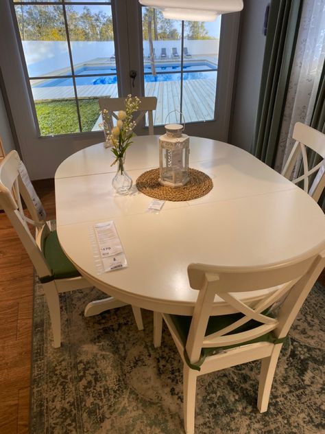 Ingatorp $479 Ingatorp Table Hack, Ingatorp Table Ikea, Ingatorp Ikea, Ikea Ingatorp Table, Ikea Ingatorp, Miami House, Round Table Decor, Miami Houses, Home Dining Room