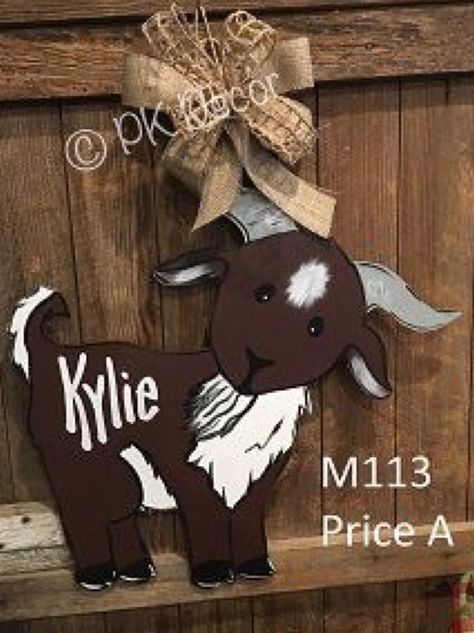 Farm Door, Baby Door Hangers, Burlap Door Hangers, Goat Lover, Wooden Door Signs, Farm Crafts, Wood Door Hangers, Wooden Door Hangers, Wooden Cutouts