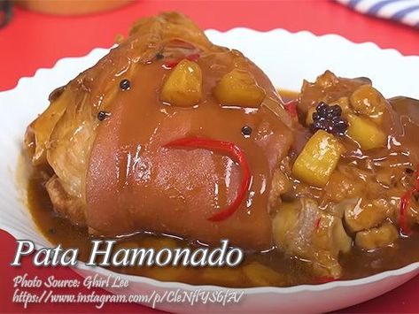 This hamonado recipe is a whole pork pata version of the usual pork hamonado where the meat used is pork belly slab or pork shoulder. #PataHamonado Pork Hamonado Recipe, Pork Hamonado, Filipino Dishes, Stuffed Whole Chicken, Pinoy Food, Smoked Chicken, Pork Shoulder, Pork Dishes, Sweet And Savory