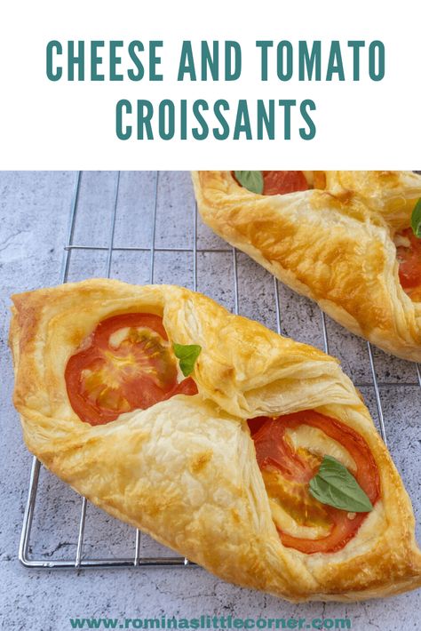 Cheese and Tomato Croissants - Pret's Copycat Recipe - Romina's Little Corner Labor Day Appetizers, Tomato Snacks, Easy Labor, Bread Buns, Cheese And Tomato, Cheese Puff Pastry, Cheese Tomato, Croissant Recipe, Gouda Cheese