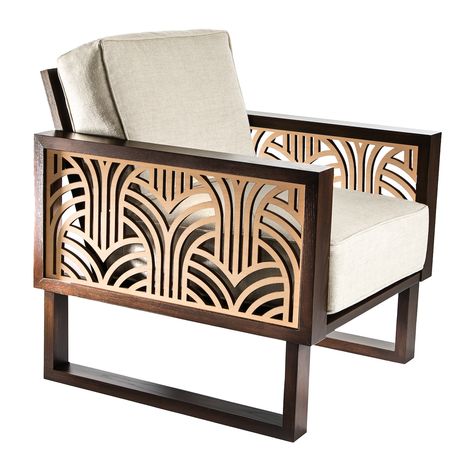 Twist Modern Art Deco Lounge Chair - ELLEDecor.com Art Deco Lounge, Art Deco Sofa, Art Deco Armchair, Art Deco Chair, Deco Chairs, Motif Art Deco, Art Deco Interior Design, Art Deco Decor, Art Deco Movement