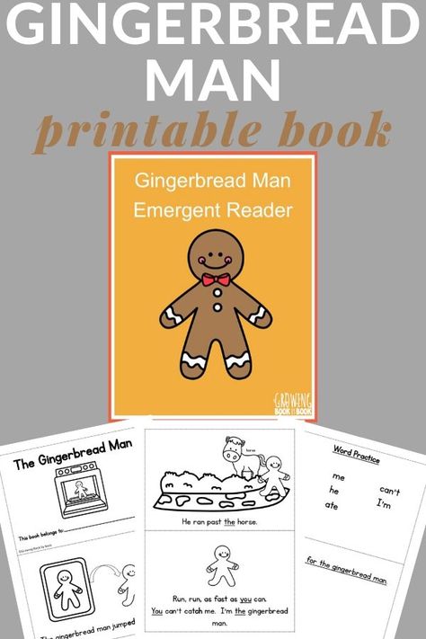 Grab this free gingerbread man story printable to use with emergent readers.  Includes an emphasis on sight words and extra gingerbread activities. #gingerbreadmanactivities #gingerbreadmanbooks #gingerbreadprintables #GrowingBookbyBook #emergentreaders #beginningreaders Activities To Do With Preschoolers, The Gingerbread Man Activities, Gingerbread Man Printable, Emergent Readers Free, Gingerbread Man Book, Gingerbread Story, Gingerbread Man Story, Character Education Activities, Gingerbread Man Activities