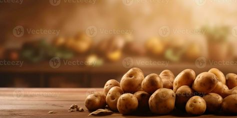 Potato organic vegetable copy space blurred background, generative AI Potato Background, Background With Border, Organic Vegetables, Blurred Background, Fruits And Vegetables, Blur, Potato, Fruit, Quick Saves