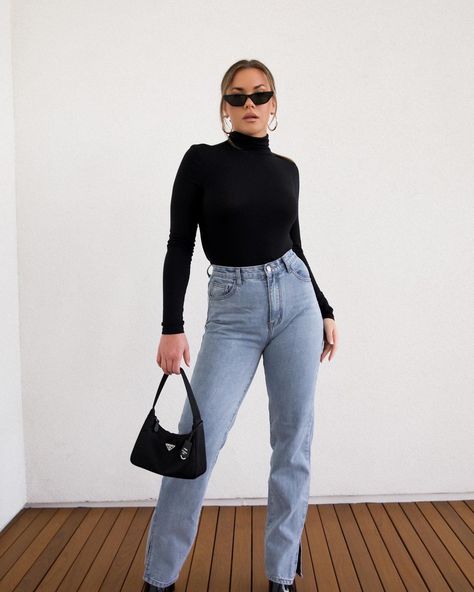 Jade Meadows on Instagram: “turtle neck moment for the gram” Mom Jeans, Jade, Turtle Neck, In This Moment, On Instagram, Instagram