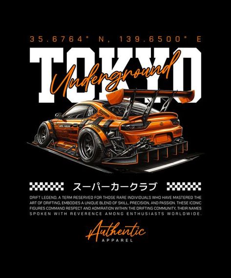 Tokyo Underground, Drift Design, Alt Posters, Typography Shirt Design, T-shirt Design Illustration, T Shirt Logo Design, Streetwear Collection, Cute Blue Wallpaper, Shirt Logo Design