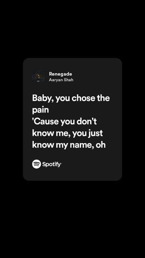 Renegade Song Spotify, Renegade Lyrics Spotify, Renegade Aaryan Shah Lyrics, Songs About Healing, Yad (яд) Song Lyrics Spotify, Renegade Song Lyrics, Songs For Fake Friends, Renegade Song, Renegade Aesthetic