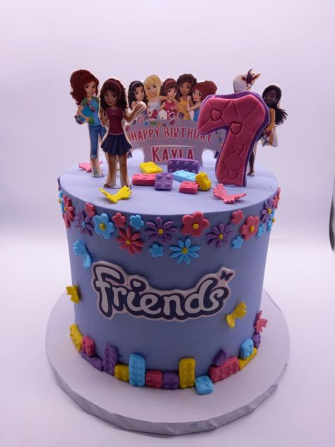 Lego Friends Birthday Cake, Lego Cake Design, Lego Friends Cake, Lego Themed Cake, Lego Friends Birthday, Anna Clara, Friends Lego, Boo Party, Kids Valentine Boxes