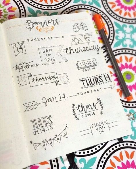 25 Bullet Journal Ideas You're Going to Love | diy banners ideas Bullet Journal Titles, Bullet Journal Headers, Bullet Journal Planner, Bullet Journal Banner, Bullet Journal Notes, Bullet Journal Aesthetic, Paper Banners, Bullet Journal Writing, Bullet Journal Lettering Ideas