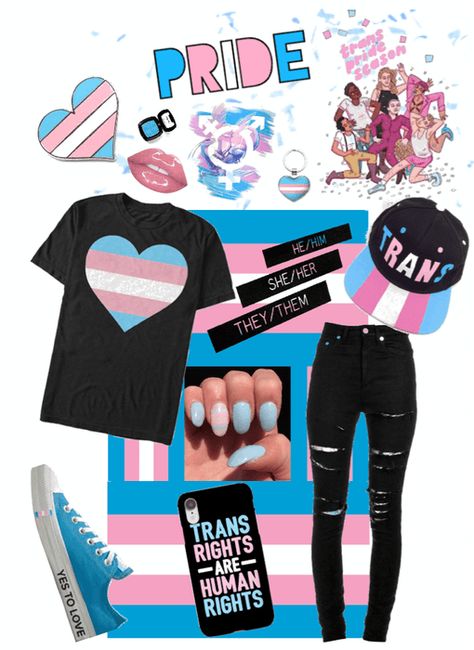 Trans Woman Pride 💙💖 Outfit | ShopLook Gaycore Outfits, Trans Pride Outfit Ideas, Trans Pride Outfit, Trans Women Fashion, Transgirl Outfits, Trans Clothes, Trans Girl Outfits, Pride Outfit Ideas, Lgbtq Outfit