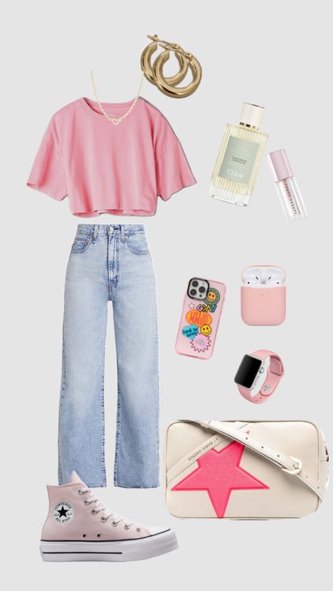 Outfits With Light Pink Converse, Pale Pink Converse Outfit, Outfits To Wear With Pink Converse, Light Pink Converse Outfit, Pink All Star Outfit, Pink Converse Outfit Ideas, Pink Converse Outfits, Teen Wishlist, Pink Converse Outfit