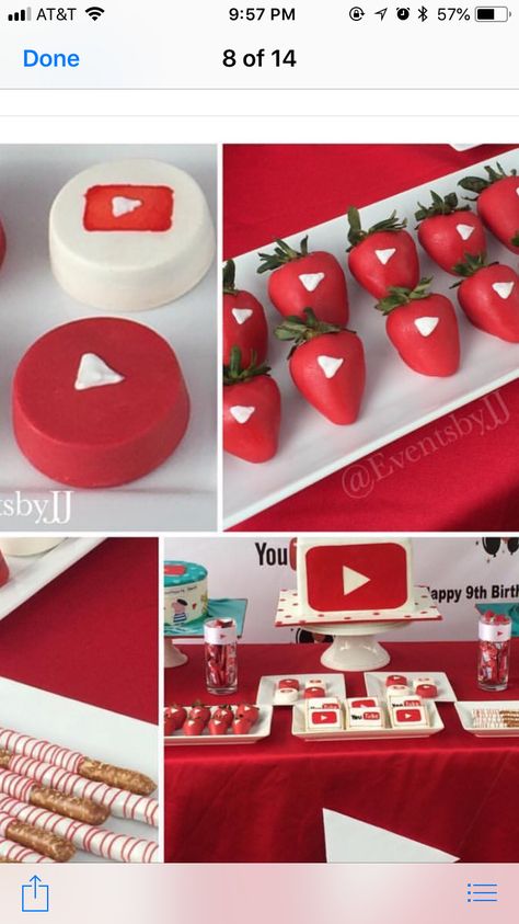 Cumpleaños de delfi Youtube Birthday Party, Social Media Theme Party, Youtube Theme, Youtube Birthday, Youtube Party, Social Media Party, Birthday Party Images, Emoji Party, 13th Birthday Parties