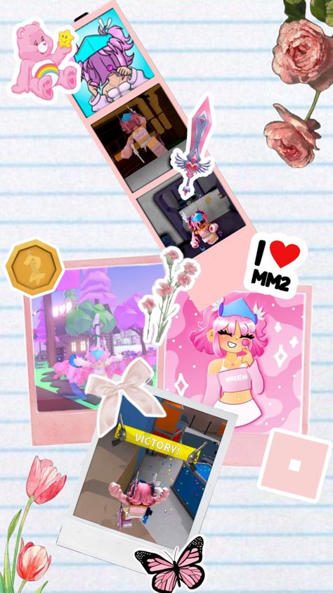 #roblox #mm2 #vanilbean #aesthetic #collage #polaroid #photography #scrapbook #scrapbookaesthetic #pink Photography Scrapbook, Roblox Mm2, Polaroid Photography, Roblox Pictures, Aesthetic Collage, Cute Anime Character, The Creator, Fan Art, Collage