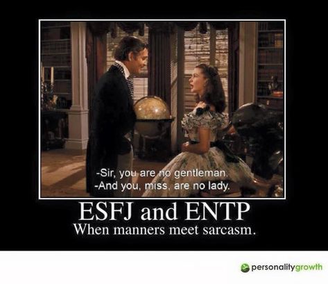 ESFJ and ENTP Esfj And Entp, Entp Funny, Entp And Intj, Myers Briggs Personality Test, Personality Growth, Intj Intp, Myers Briggs Personality Types, Myers Briggs Personalities, Myers Briggs Type