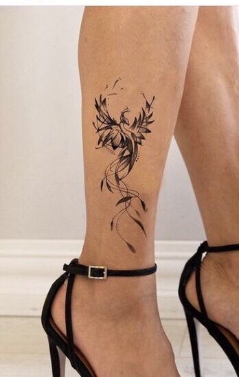 Phoenix Tattoo For Women, Phoenix Tattoo Women, Tattoo For Women Ideas, Tato Phoenix, Phoenix Tattoo Feminine, Small Phoenix Tattoos, Phoenix Tattoo Design, Anklet Tattoos, Muster Tattoos