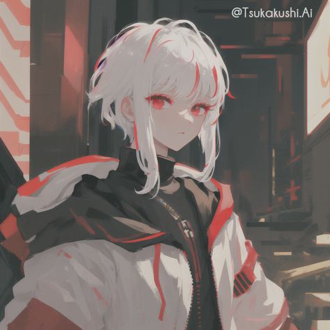 White Hair Girl, Space Anime, Short Hair For Boys, Anime Cosplay Ideas, Anime Painting, Black Hair Boy, Short Red Hair, Cyberpunk Anime, Cyberpunk Girl