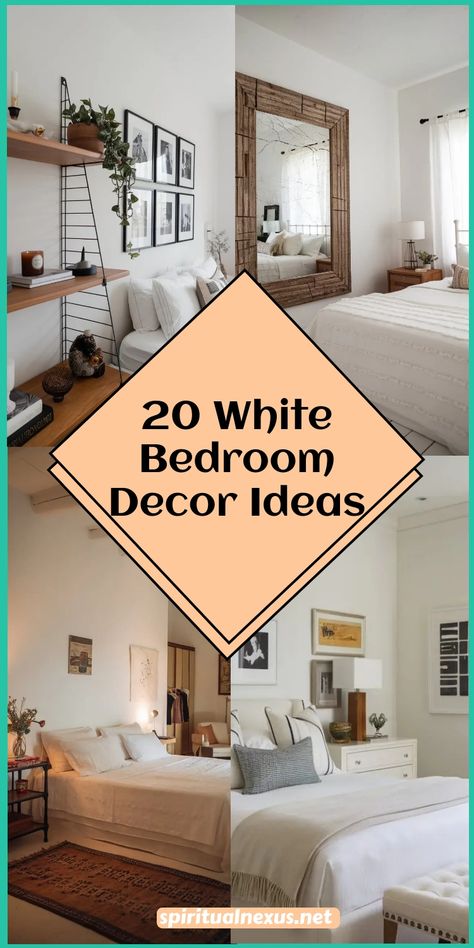 Looking to transform your bedroom into a serene, stylish retreat? Discover 20 elegant white bedroom decor ideas that combine modern aesthetics with timeless charm. From crisp linens to chic minimalist accents, these looks will inspire a calming space you’ll love. #WhiteBedroom #HomeDecor #BedroomInspo Rustic Modern Bedroom, Elegant White Bedroom, Gold Bedside Lamp, White Bedroom Decor Ideas, Cool Headboards, All White Bedroom, Modern Luxury Living Room, White Wall Bedroom, White Bedroom Decor