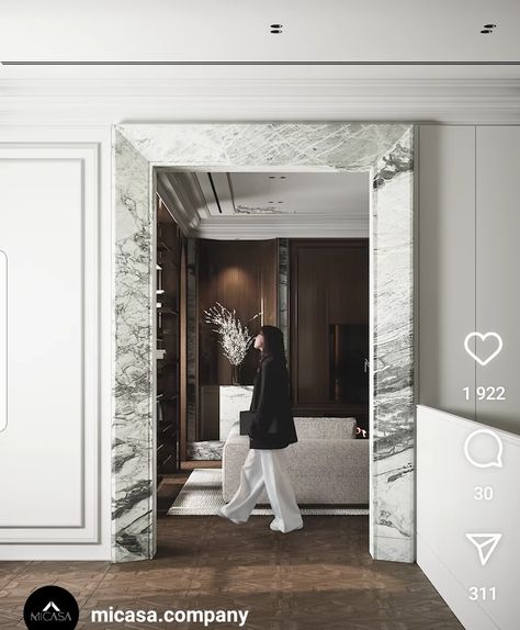 Marble Door Frame, Architrave Design, Marble Doorway, Marble Entryway, Marble Door, Neoclassical Interior Design, Elevator Interior, Fireplace Mantel Surrounds, Elevator Design