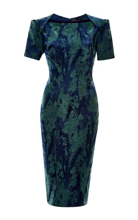 Floral-Jacquard Dress by Zac Posen - Moda Operandi Bleak Midwinter, Flower Pattern Dress, Long Cocktail Dress, Floral Pattern Dress, Floral Jacquard, Jacquard Dress, Floral Blue Dress, Zac Posen, Work Attire