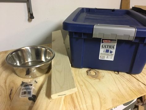 Dog Crate Food And Water, Dog Water Bowl Ideas For Sloppy Drinkers, Dog Food And Water Station, Cedar Window Boxes, Build A Farmhouse, Concrete Planter Molds, Dog Food Station, Couple Dog, Diy Dog Food