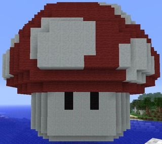 Minecraft Mario Builds, Minecraft Mario, Mushroom Island, Minecraft Bases, Minecraft Mountain House, Minecraft L, Minecraft Mountain, Reindeer Drawing, Giant Mushroom