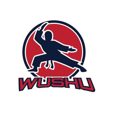 Vector wushu with a weapon logo isolated... | Premium Vector #Freepik #vector #kungfu #wushu #kung-fu #karate-logo Wushu Logo, Wushu Kung Fu, Karate Logo, Calligraphy Wall Art, Tshirt Design, Sports Logo, Kung Fu, Karate, Premium Vector