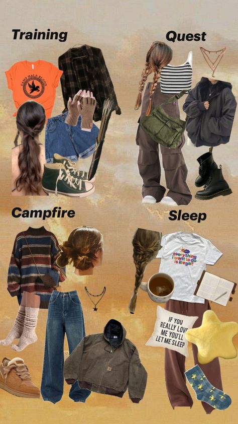 Pjo Outfit Ideas, Pjo Inspired Outfits, Percy Jackson Inspired Outfits, Daughter Of Apollo Aesthetic, Kayla Knowles, Pjo Outfits, Apollo Core, Cabin Outfits, Daughter Of Apollo