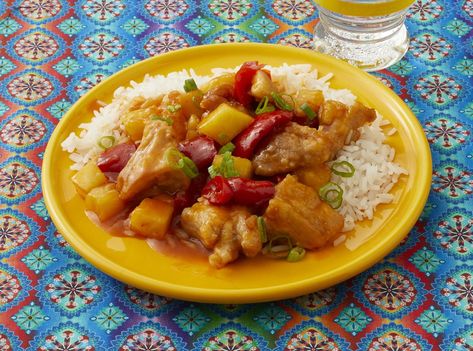 Sweet and Sour Chicken Is So Easy to Make at Homethepioneerwoman Sweet And Sour Chicken, Sweet N Sour Chicken, Cooking White Rice, Sweet And Sour Sauce, Ree Drummond, Boneless Chicken Thighs, Cooking Ingredients, Sweet And Sour, Snack Cake