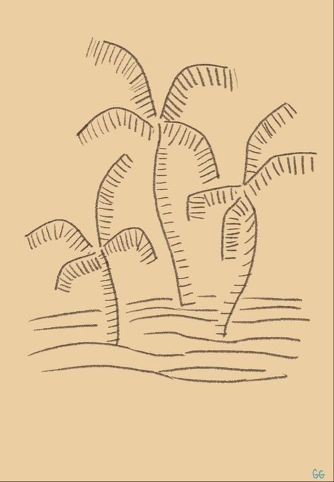 illustration, hand drawing, prints, design, art print, palm trees, beach, dream Line Drawing Palm Tree, Palm Tree Doodle, Sewing Stencils, Palm Tree Drawing, Christmas Palm Tree, Coconuts Beach, Tree Doodle, Florida Christmas, Calligraphy Painting