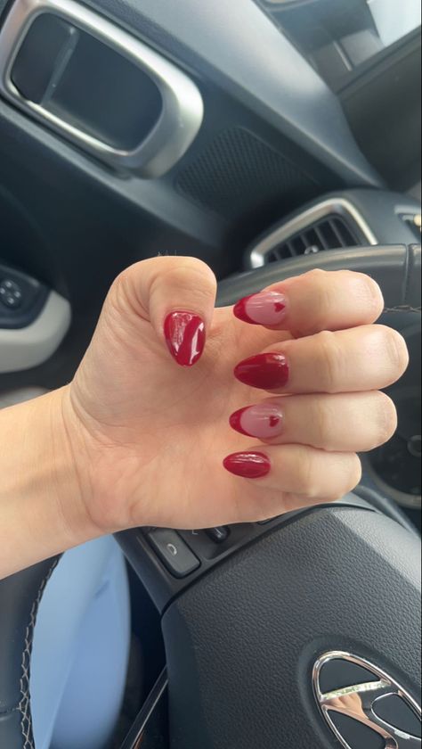 almond nails, valentines day nails, cute heart nails with french tip, accent nails, taylor swift nails design Almond Nails Valentines, Nails Taylor Swift, Cute Heart Nails, Nails With French Tip, Red Heart Nails, Swift Nails, Arrow Nails, Cute Red Nails, Taylor Swift Nails