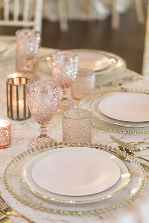 June 2024 Wedding, Community Heroes, Wedding Sage Green, Pink Gold Wedding, Gold Table Setting, Rose Gold Theme, Wedding Color Pallet, Light Pink Wedding, Bridal Shower Inspo