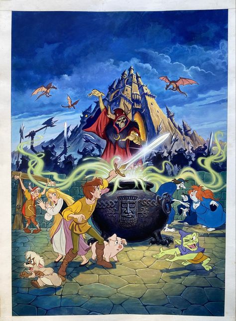 The Black Cauldron Fanart, Disney The Black Cauldron, Black Cauldron Disney, Chronicles Of Prydain, Horned King, Lloyd Alexander, Black Cauldron, Computer Background, Halloween Graveyard