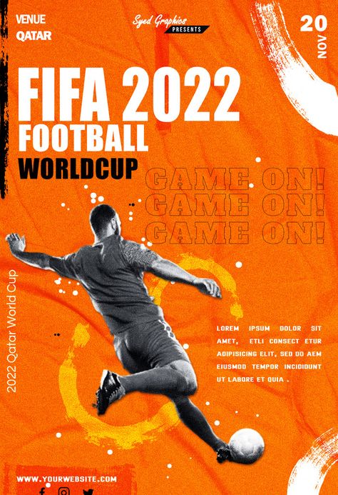 FIFA Football World Cup Tournament Free Customize PSD Poster Template#pikbest#Templates#Poster Fifa Poster, Tournament Poster, Football Final, World Cup Games, Graphic Design Posters Layout, Football Cups, Instagram Design Creative, Football World Cup, Fifa Football