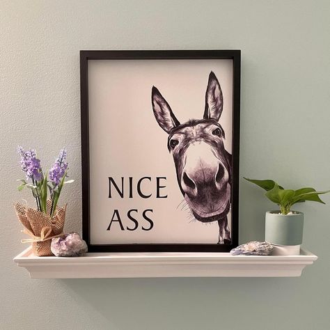 Amazon.com: Heiple Framed Bathroom Art Bathroom Wall Decor Farmhouse Home Bathroom Decor Sets Vintage Funny Wall Art Bathroom Signs (11"x14" Black Framed, Donkey): Posters & Prints Small Bathroom Art, Modern Home Artwork, Donkey Animal, Earth Tone Bathroom Decor, Bathroom Decor Vintage, Home Bathroom Decor, Fun Bathroom, Toilet Decor, Wall Art Bathroom